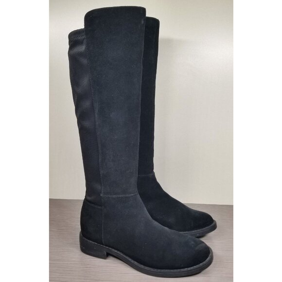 Blondo Ellie Waterproof Knee High Riding Boot, Black Suede, Womens Size 7 M - Picture 3 of 9